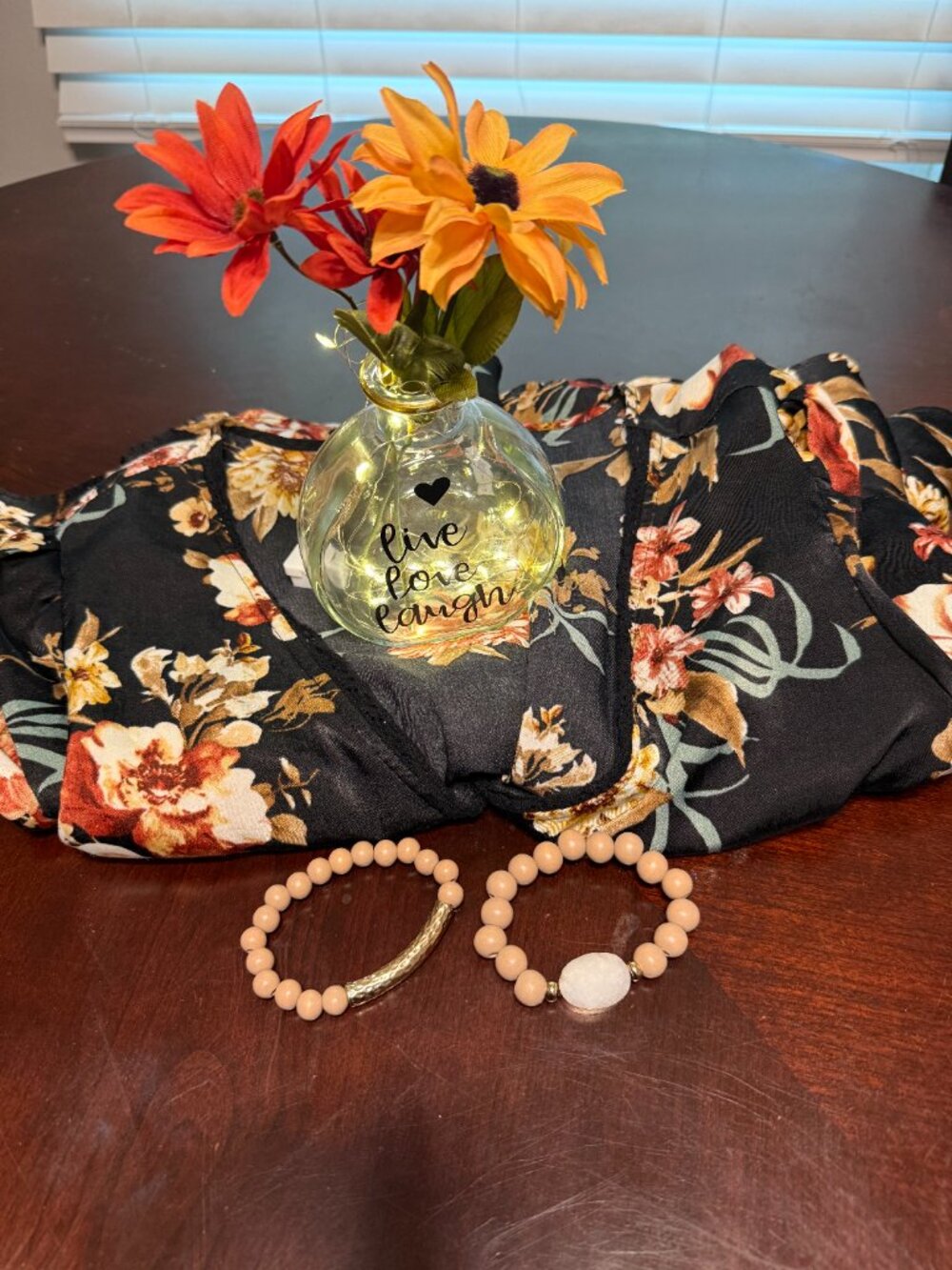Bundle Xhilaration XL Flower Dress, 2 Bracelets, 1 Vase Decor